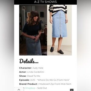 Madewell midi full zipper denim skirt